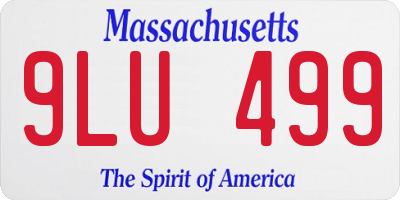 MA license plate 9LU499