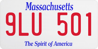 MA license plate 9LU501
