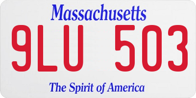MA license plate 9LU503