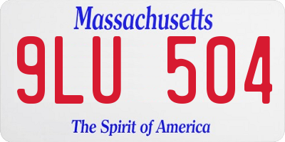MA license plate 9LU504