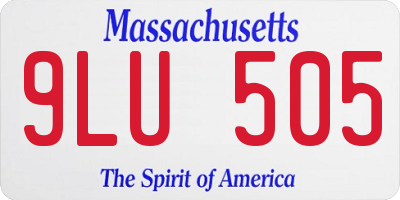 MA license plate 9LU505