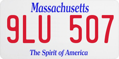 MA license plate 9LU507