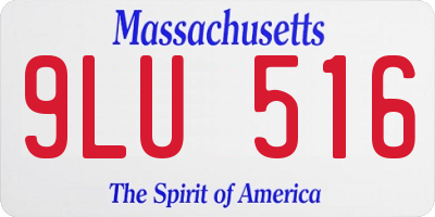 MA license plate 9LU516