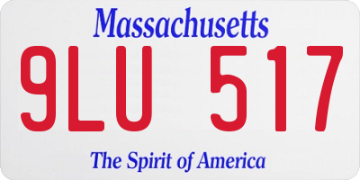 MA license plate 9LU517