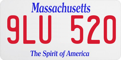 MA license plate 9LU520