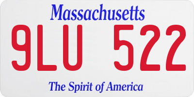 MA license plate 9LU522