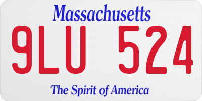 MA license plate 9LU524