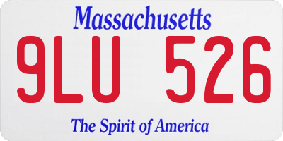 MA license plate 9LU526