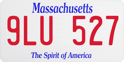 MA license plate 9LU527