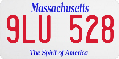 MA license plate 9LU528