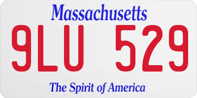 MA license plate 9LU529
