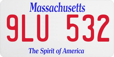 MA license plate 9LU532