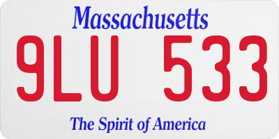 MA license plate 9LU533