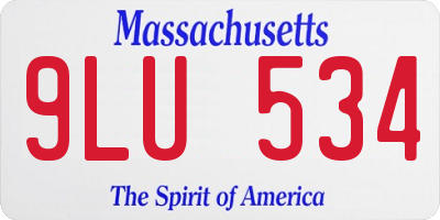 MA license plate 9LU534