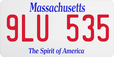 MA license plate 9LU535