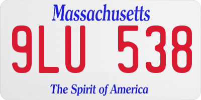 MA license plate 9LU538