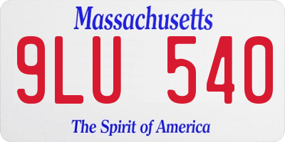 MA license plate 9LU540