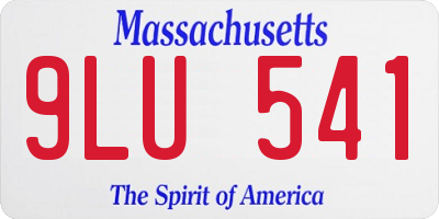 MA license plate 9LU541