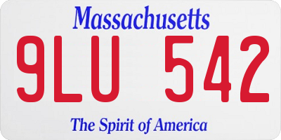 MA license plate 9LU542