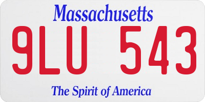 MA license plate 9LU543