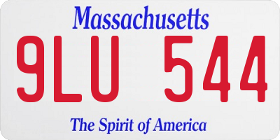 MA license plate 9LU544