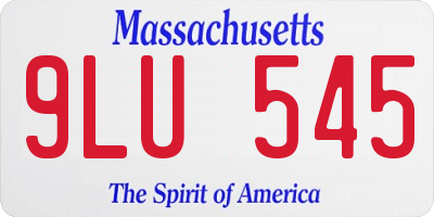 MA license plate 9LU545