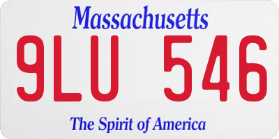 MA license plate 9LU546