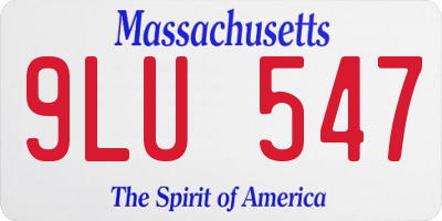 MA license plate 9LU547