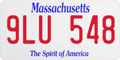 MA license plate 9LU548