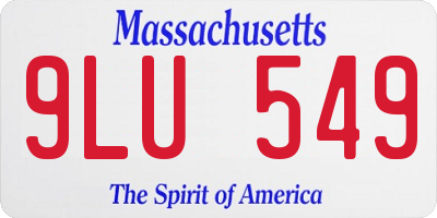 MA license plate 9LU549