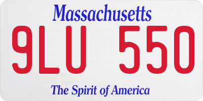 MA license plate 9LU550