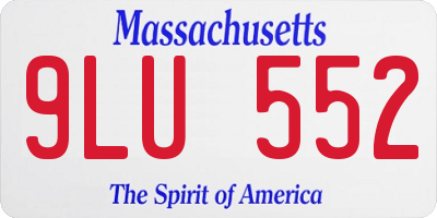 MA license plate 9LU552