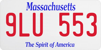MA license plate 9LU553