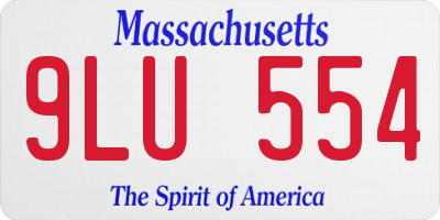 MA license plate 9LU554