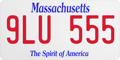 MA license plate 9LU555