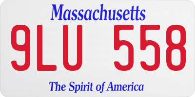 MA license plate 9LU558