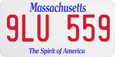 MA license plate 9LU559