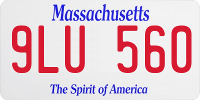 MA license plate 9LU560