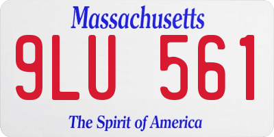 MA license plate 9LU561