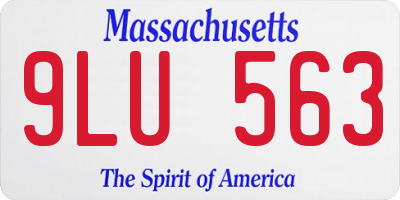 MA license plate 9LU563
