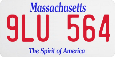 MA license plate 9LU564