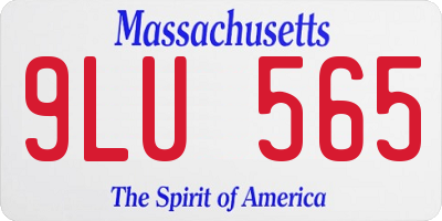 MA license plate 9LU565