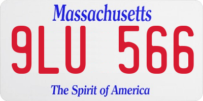 MA license plate 9LU566