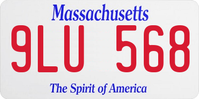 MA license plate 9LU568