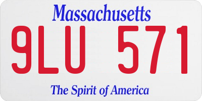 MA license plate 9LU571