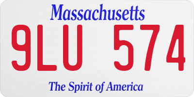 MA license plate 9LU574