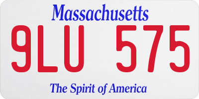 MA license plate 9LU575