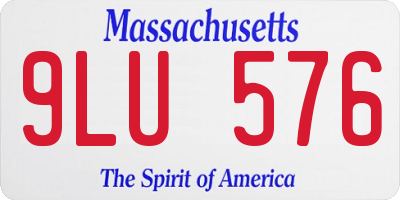 MA license plate 9LU576