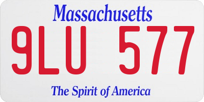 MA license plate 9LU577