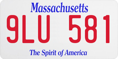 MA license plate 9LU581